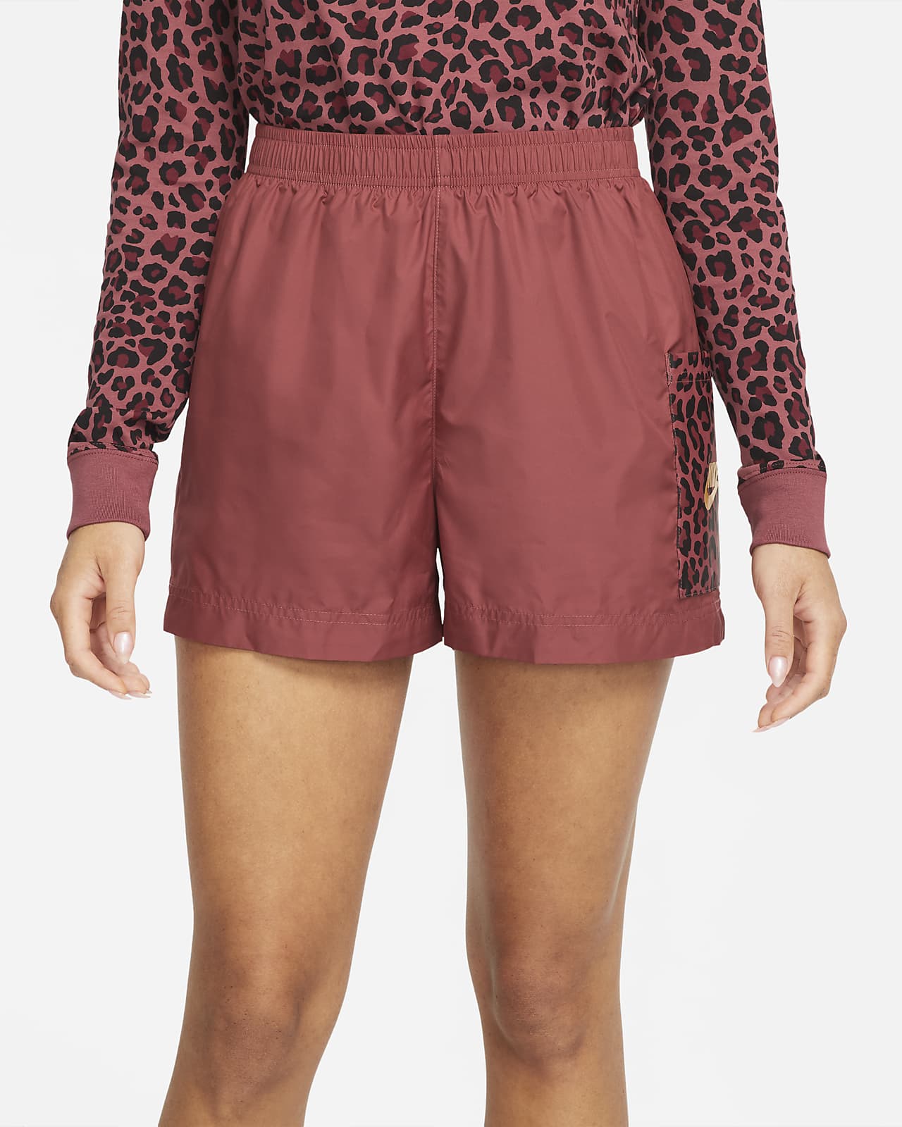 pink nike shorts woven