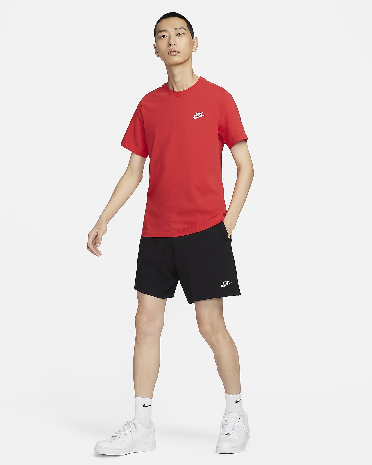 Red nike deals fleece shorts