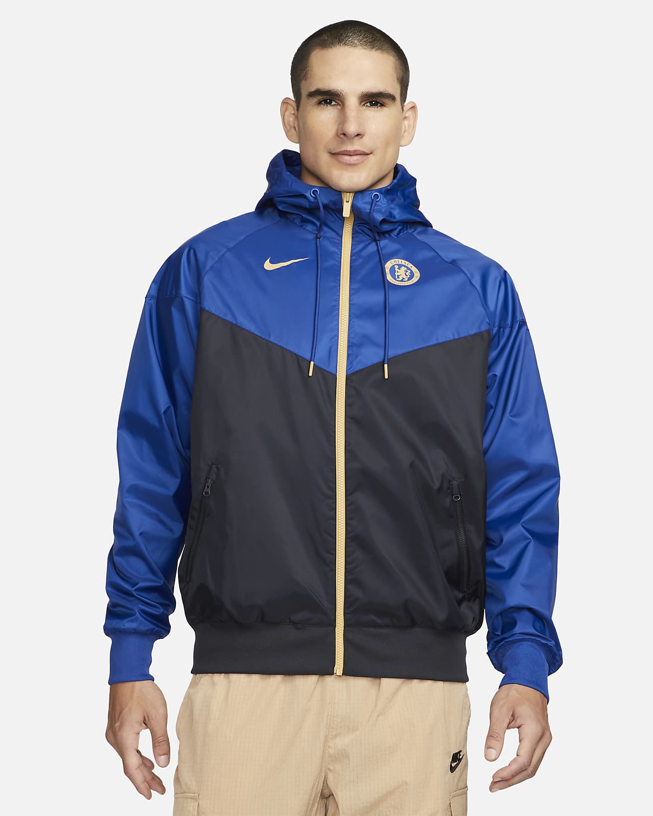 Chelsea F.C. Sport Essentials Windrunner Men's Nike Football Hooded Woven  Jacket