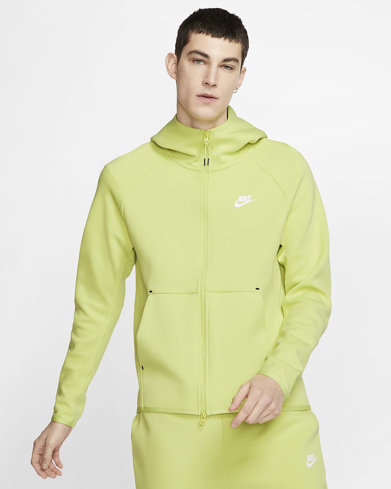 nike zip hoodie green