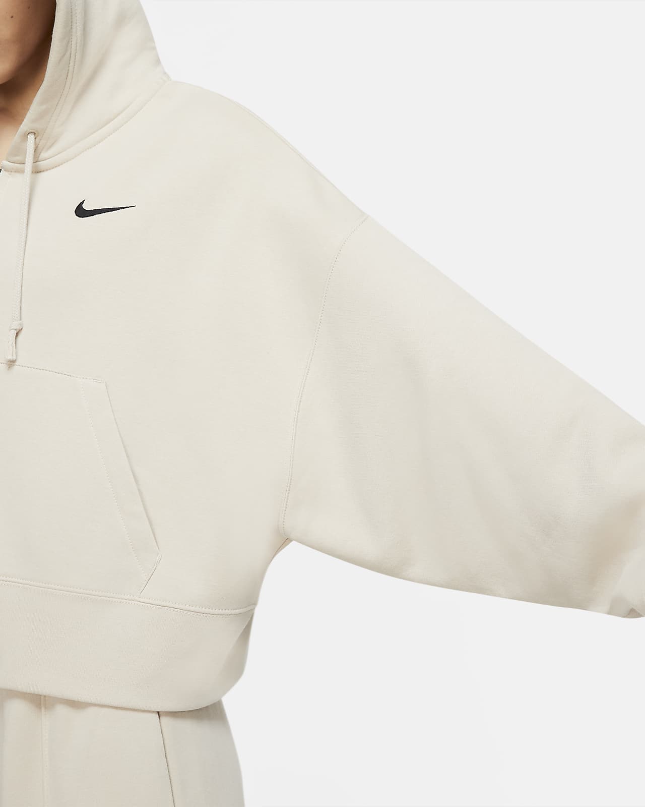 nike essential fleece oversized zip through hoody