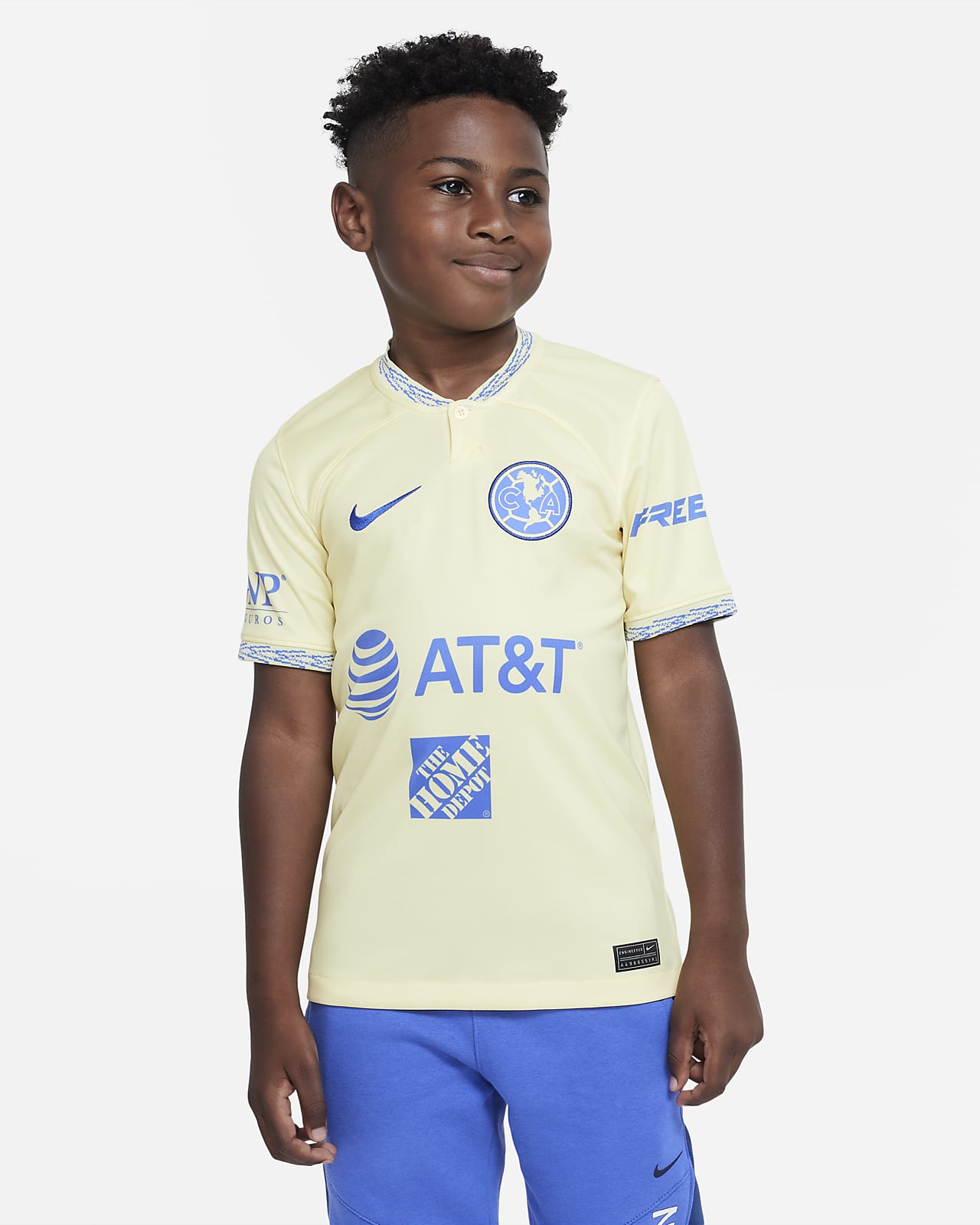 Club Am rica 2022 23 Stadium Home Big Kids Nike Dri FIT Soccer Jersey