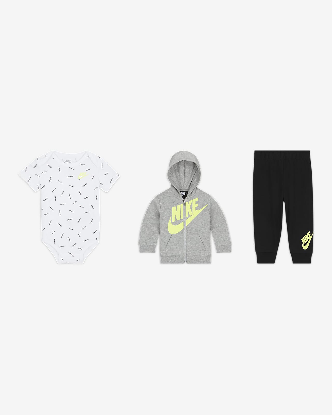 Nike Just Do It háromrészes nadrág szett babáknak (3–6 hónapos)