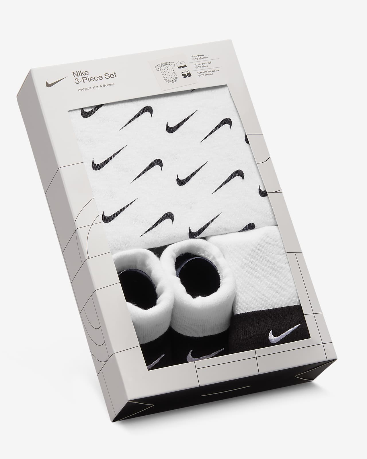 Nike Baby 3-Piece Swoosh Boxed Set. Bodysuit Baby 3-Piece Set