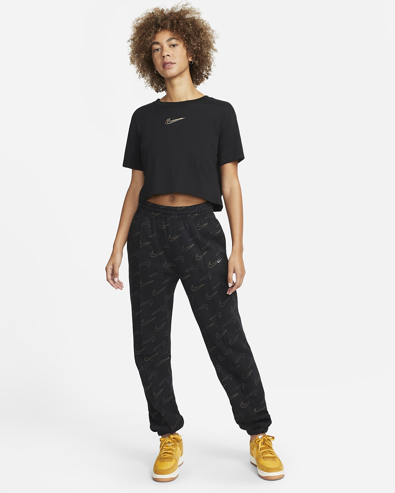nike metallic fleece pants