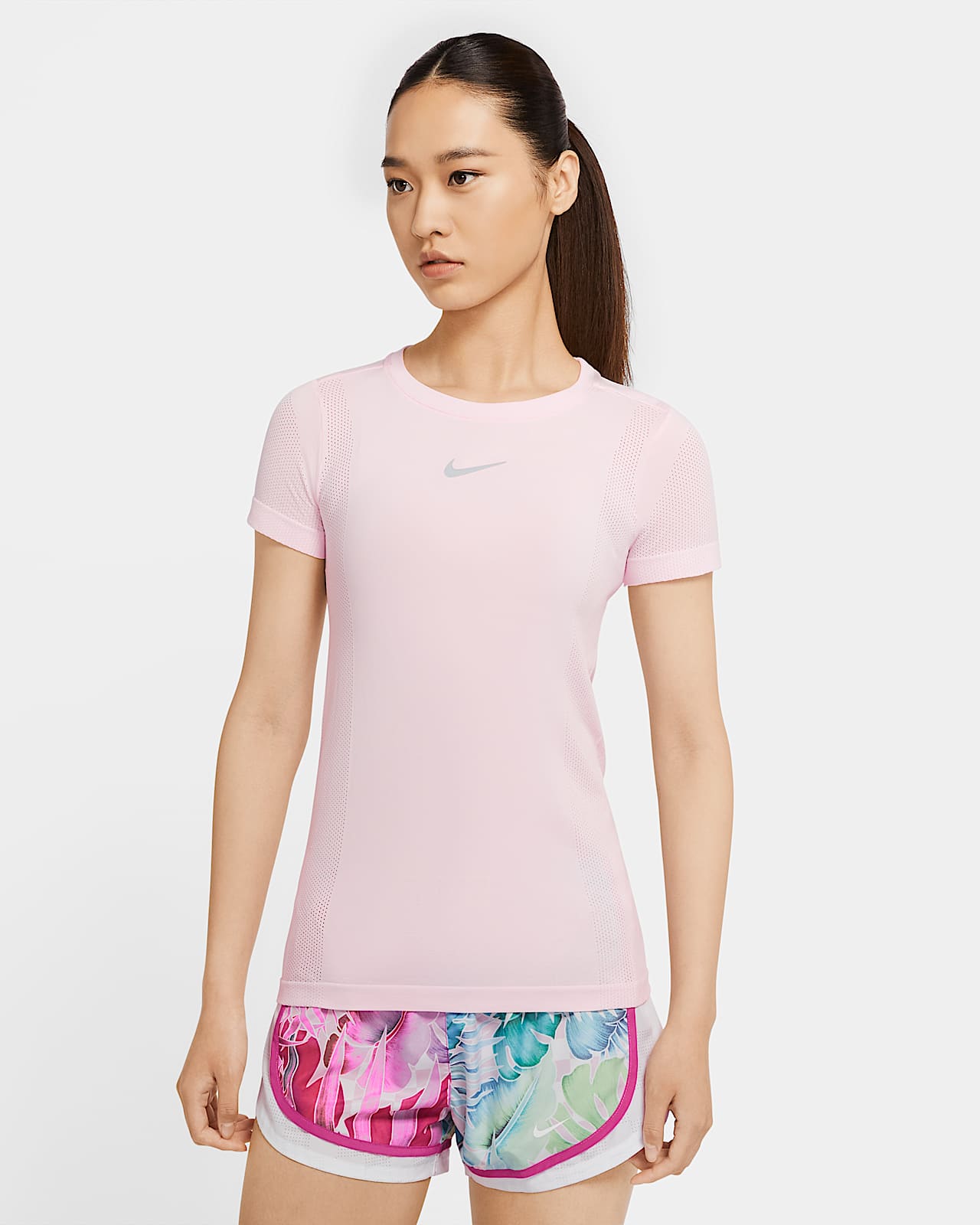 nike running top pink