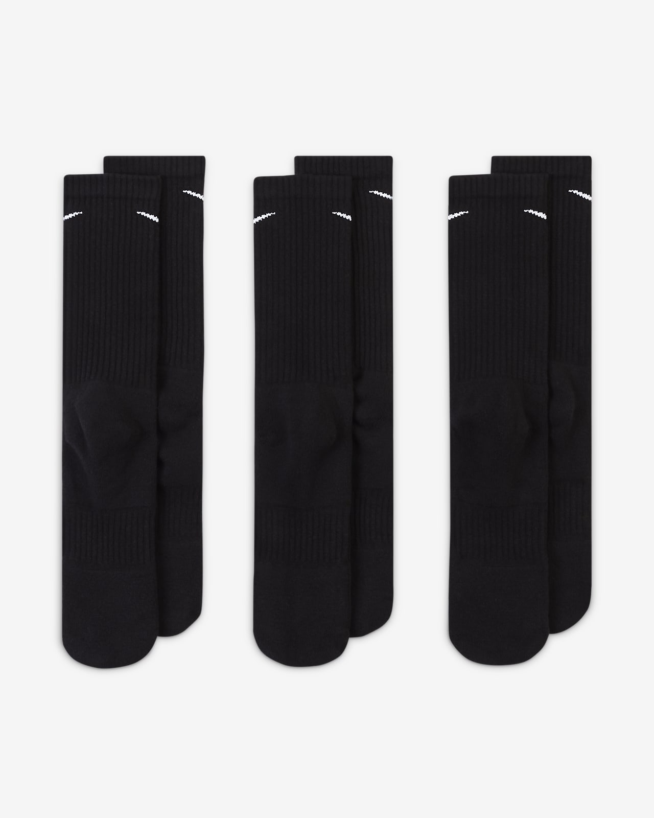 men's nike performance cushioned training crew socks