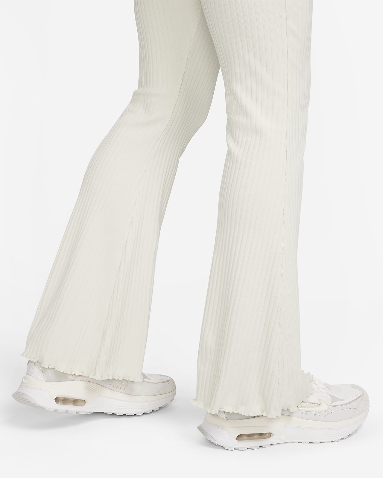 Pants de tela de punto de canalé de tiro alto de largo completo para mujer  Nike Sportswear SE