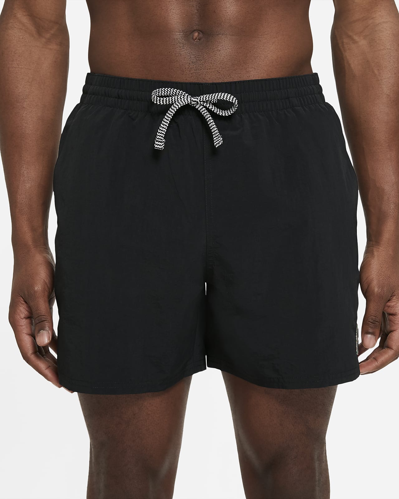 nike solid black swim shorts