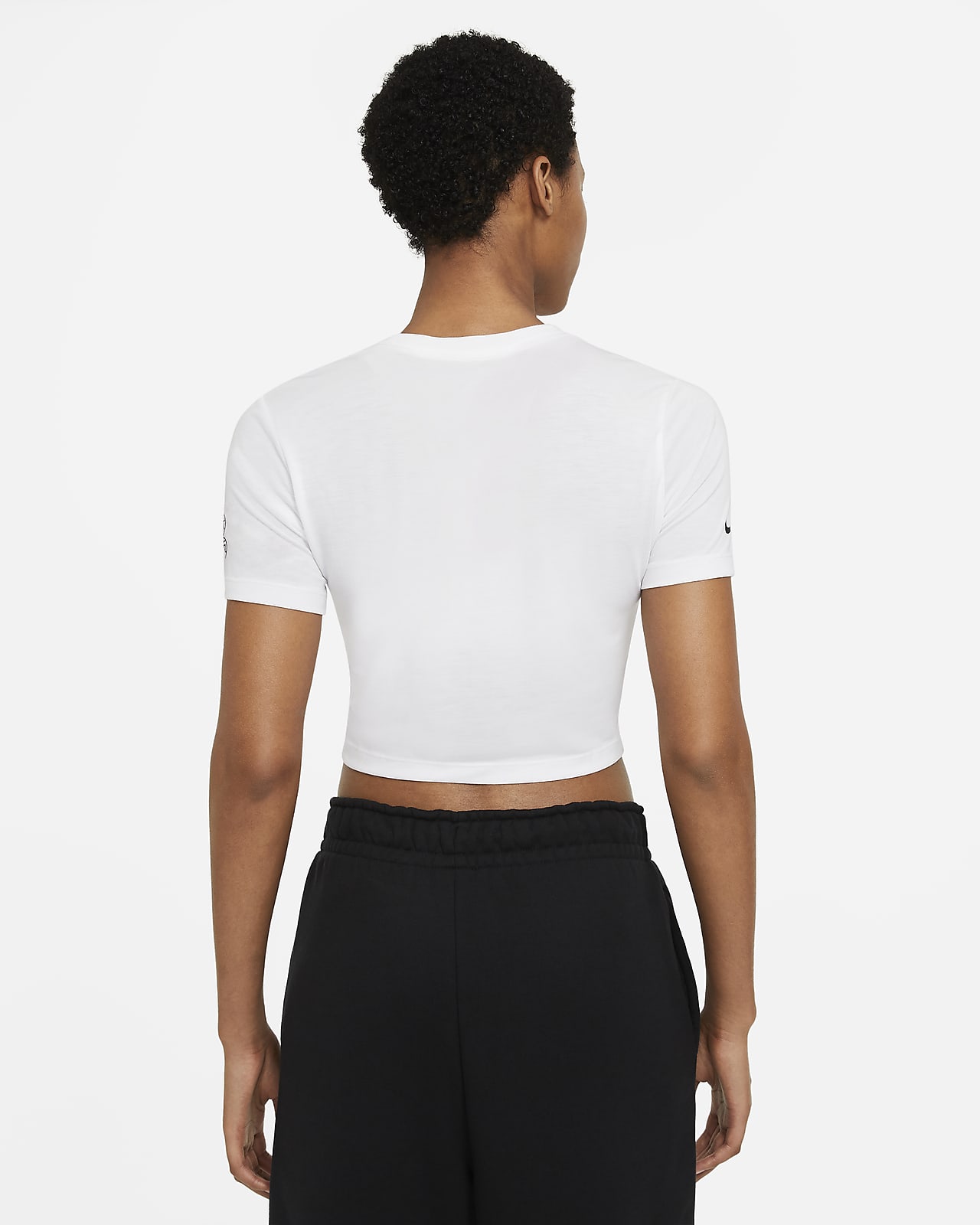 white cropped nike shirt