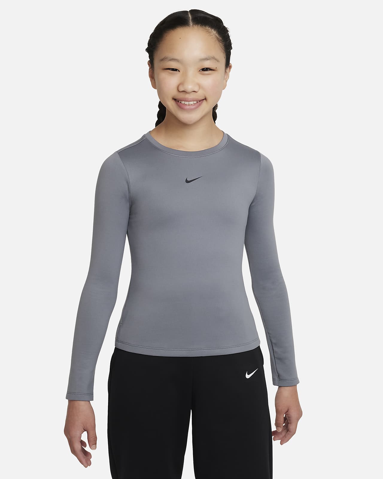 Nike One Big Kids\' Therma-FIT Long-Sleeve Training Top.