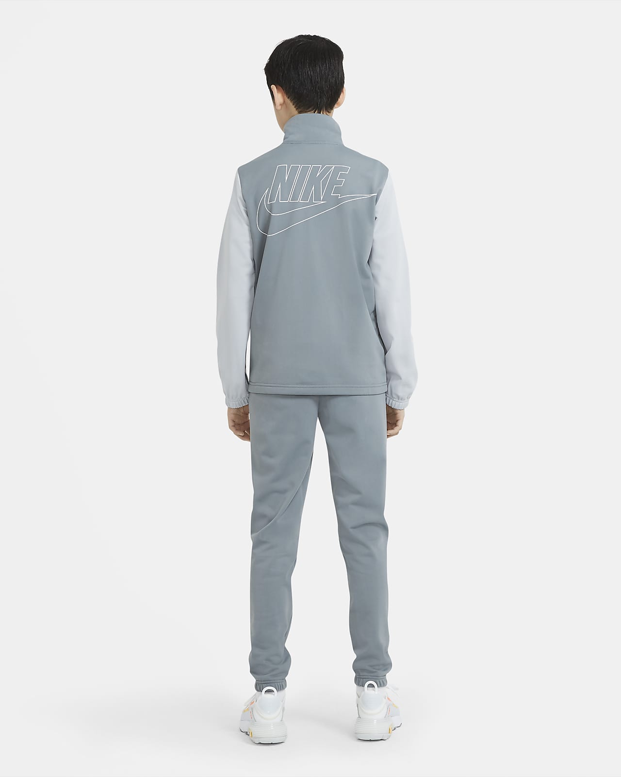 nike tracksuit grey and white