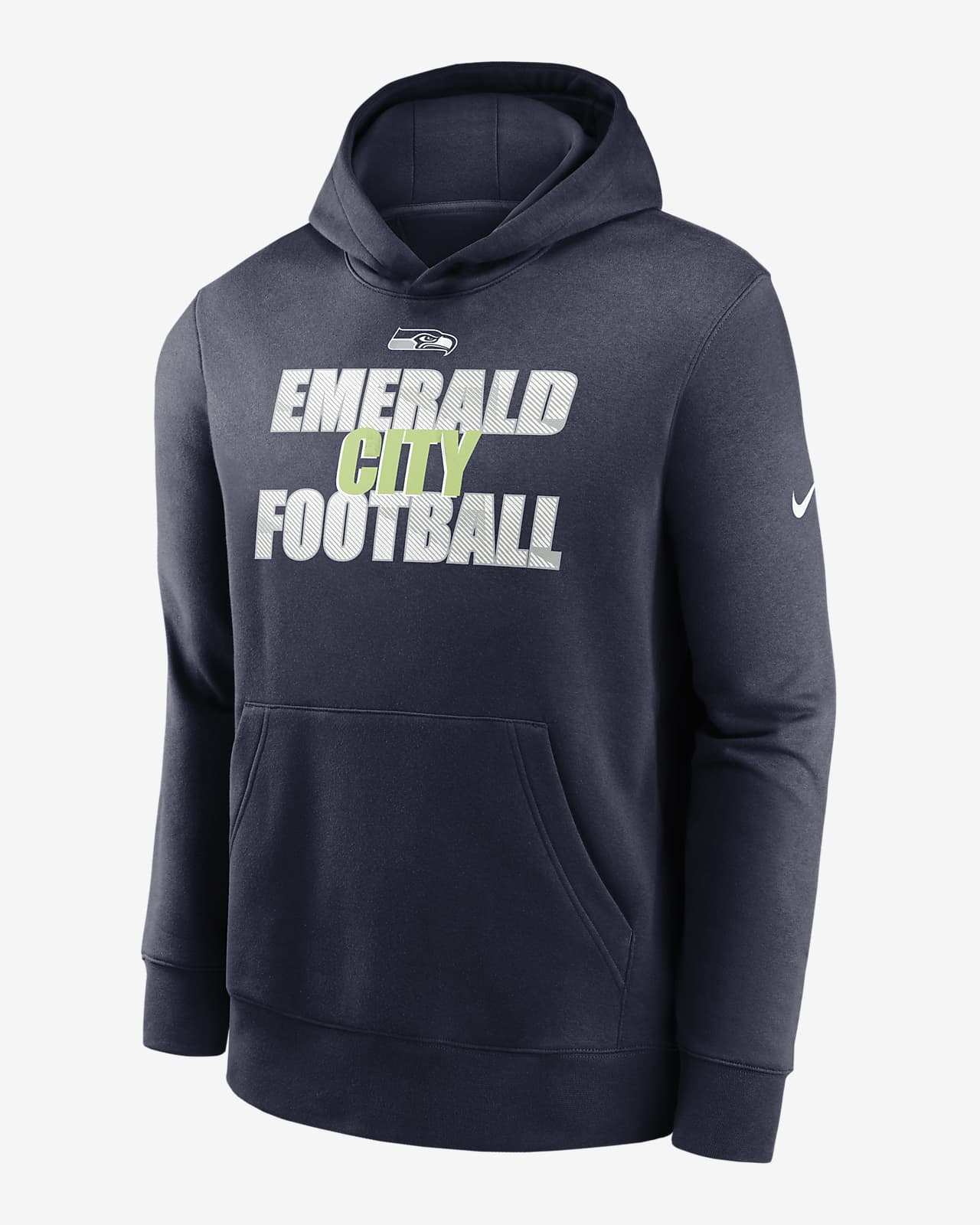 Seattle Seahawks Nike Side Line Therma Hoodie - Youth