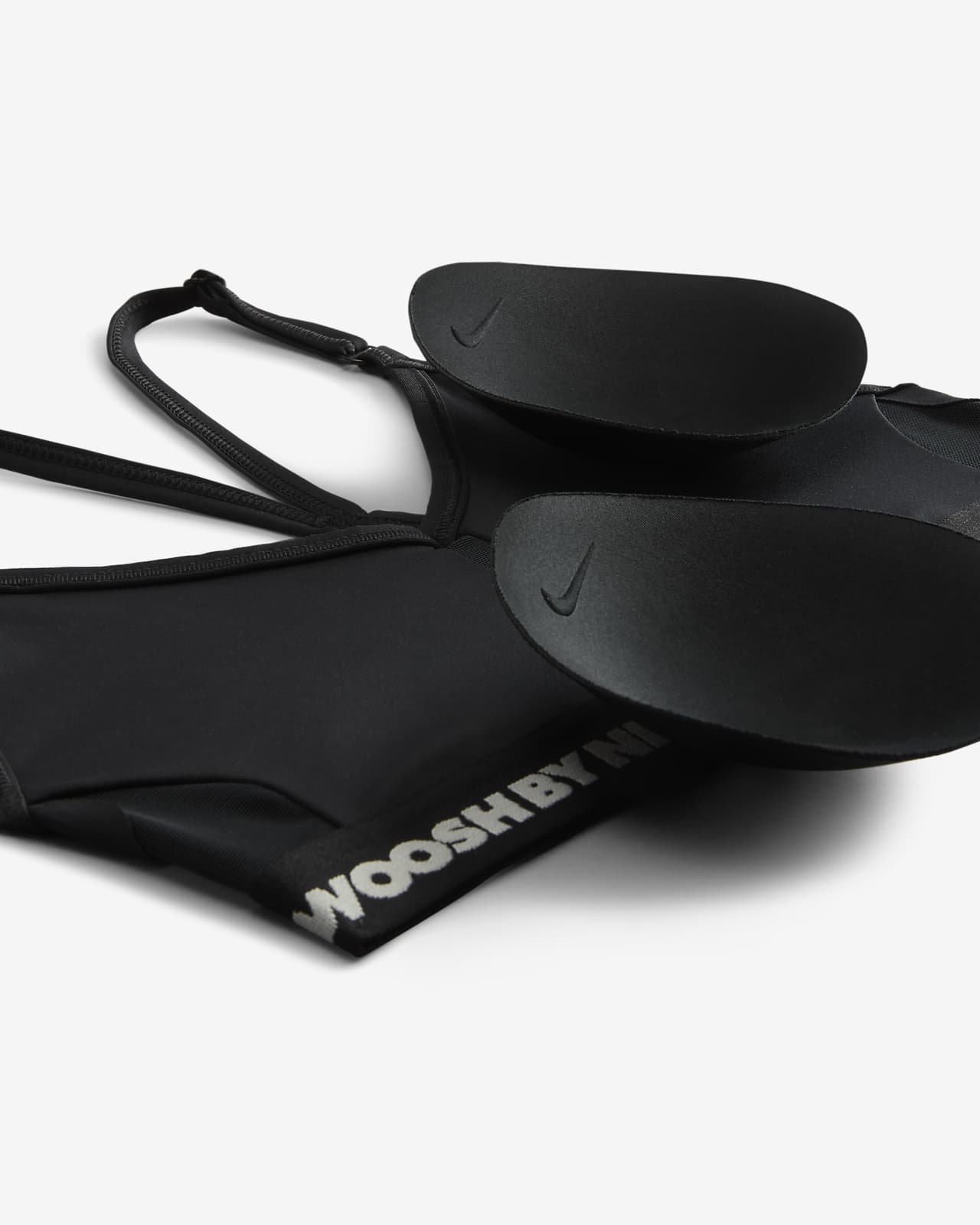 Nike Performance INDY V NECK BRA - Light support sports bra - black 
