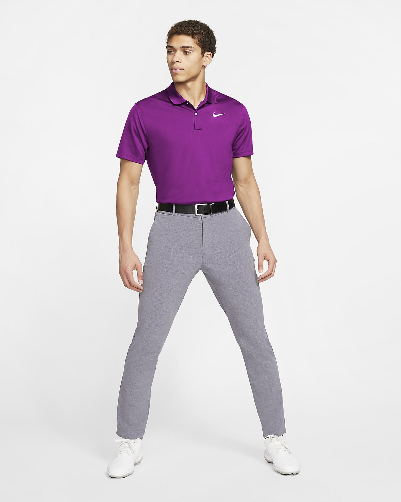 purple nike golf shirt