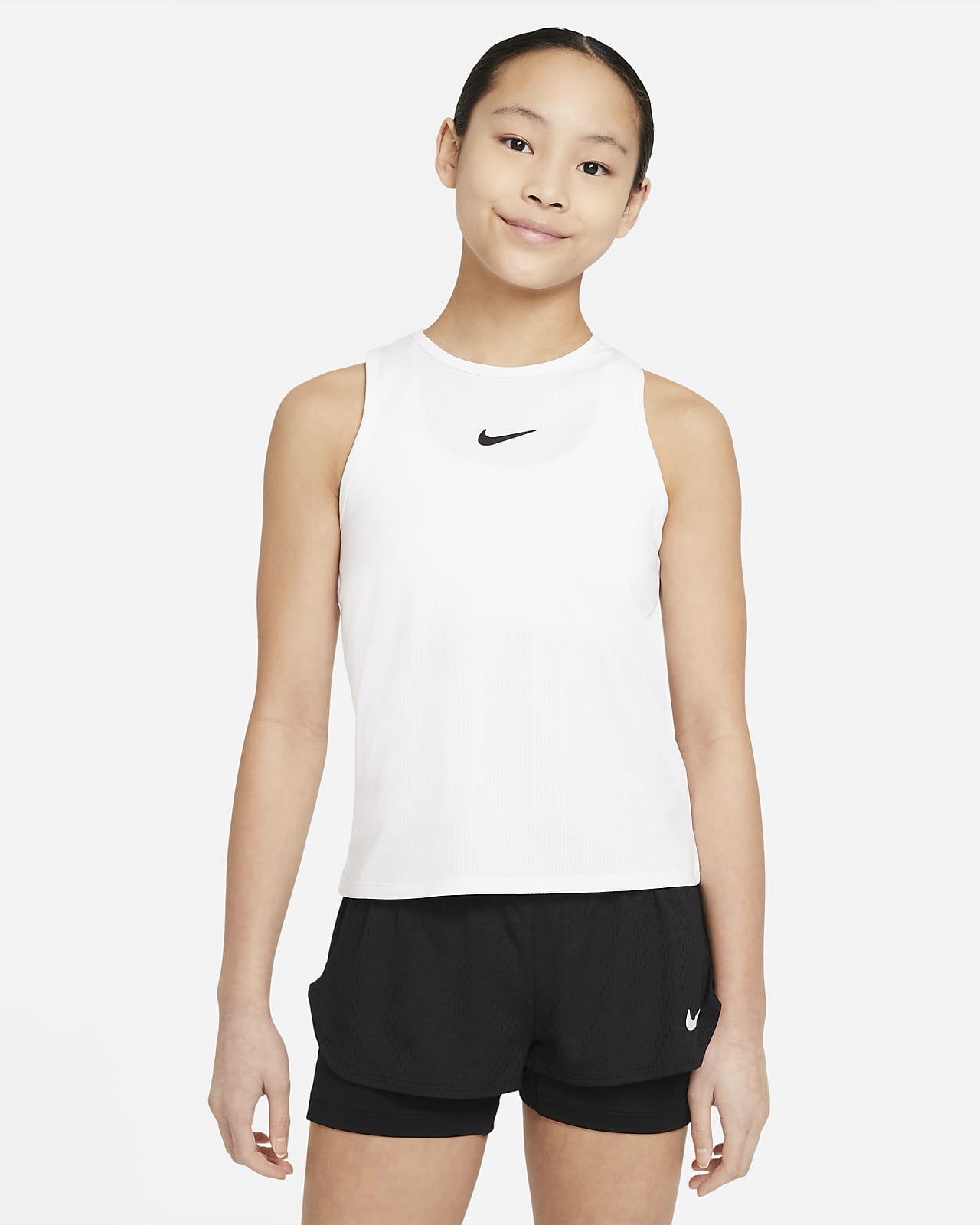 Koszulka tenisowa bez rękawów dla dużych dzieci (dziewcząt) Dri-FIT Nike Victory