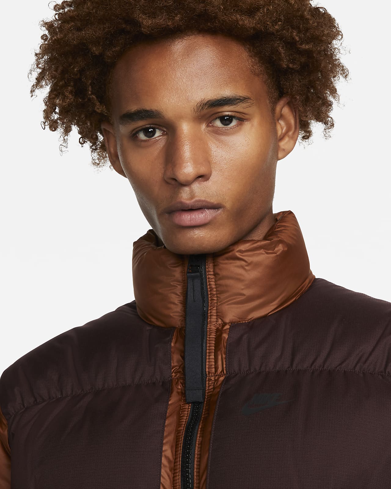 brown nike puffer