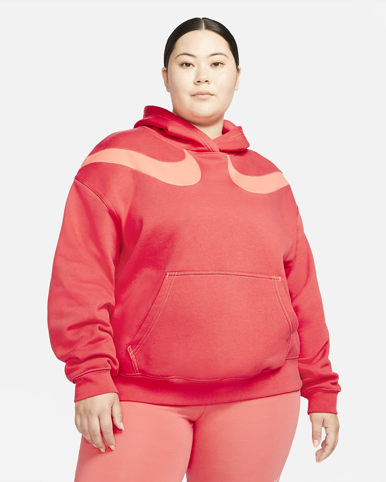 Nike Sportswear Swoosh Sudadera con capucha oversize de tejido Fleece  (Talla grande) - Mujer. Nike ES