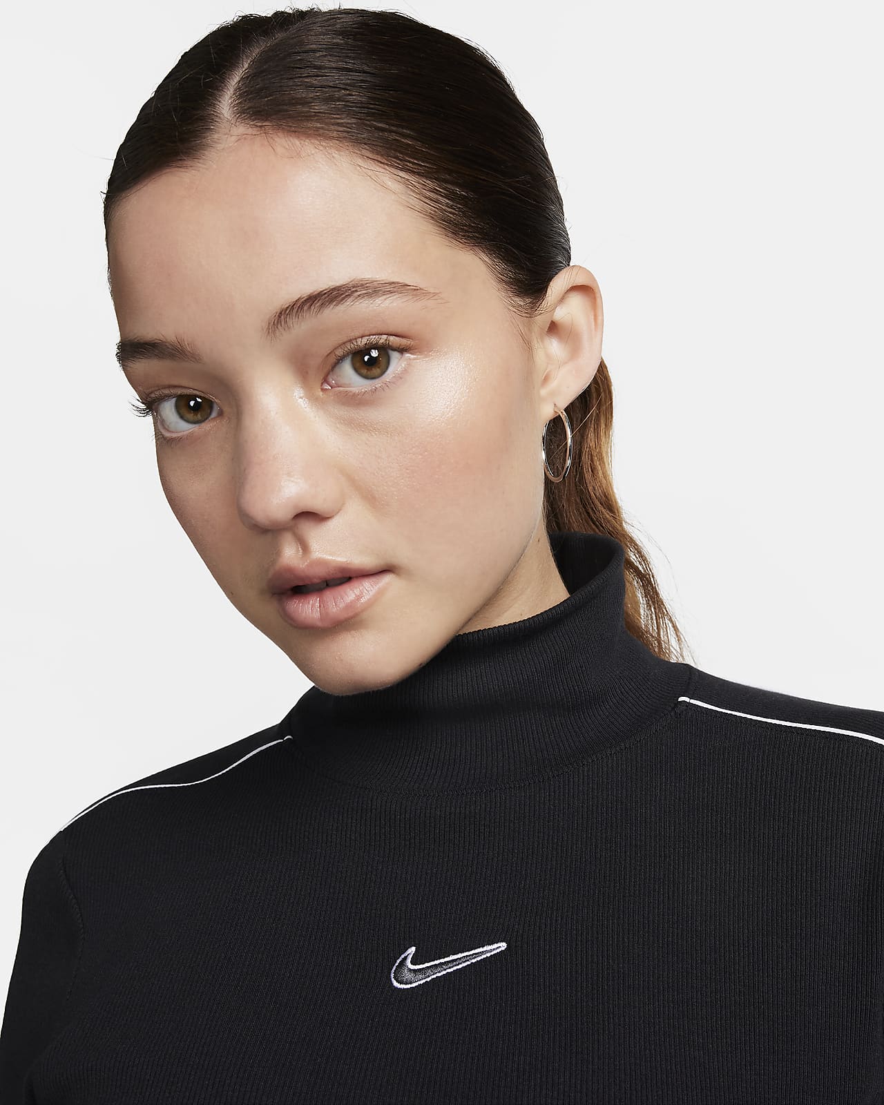 Nike Dri-FIT Swoosh Short Zip Long Sleeve Top Women - black