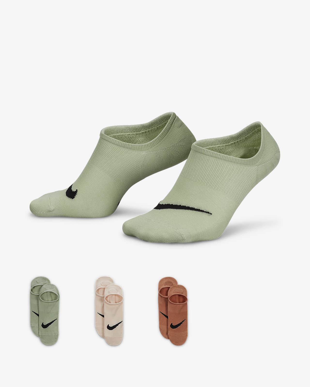 Calcetines invisibles de entrenamiento para mujer Nike Everyday Plus  Lightweight (3 pares)