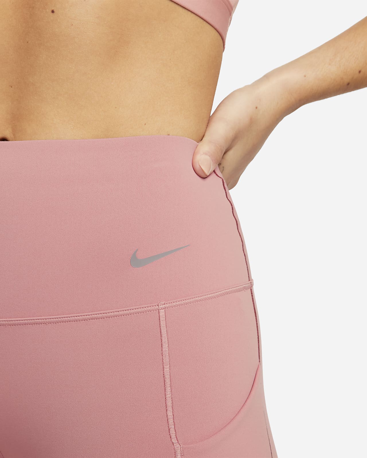 Nike Womens Training High-waisted 7/8 Mesh Panel Leggings - Pink