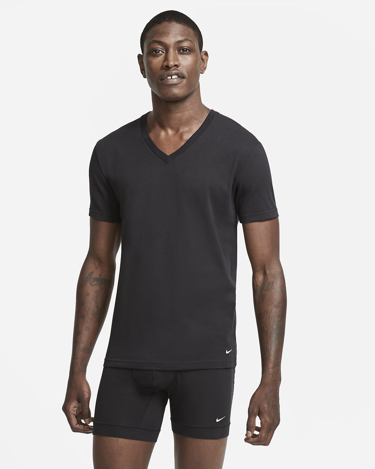 Nike Everyday Cotton Stretch Men's Slim Fit V-Neck Undershirt (2-Pack)