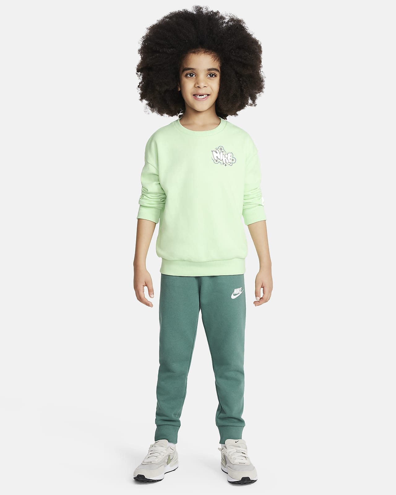 Nike Sportswear Create Your Own Adventure Little Kids' French Terry Graphic Crew Set