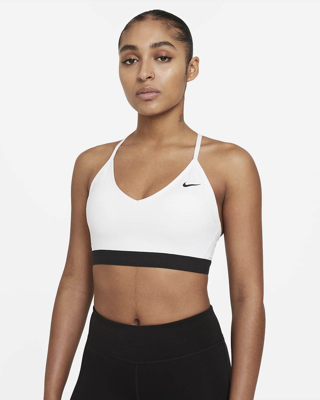 nike indy logo back women's light support sports bra