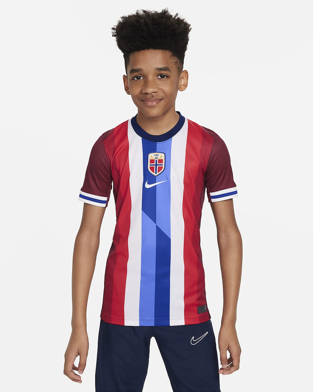 Noorwegen (herenelftal) 2024/25 Stadium Thuis Nike Dri-FIT replica voetbalshirt voor kids