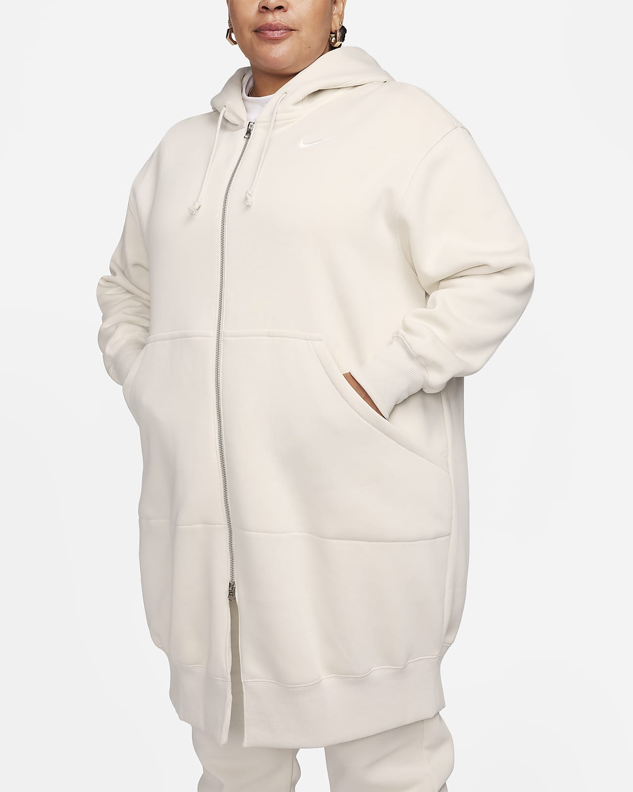 Sudadera larga con gorro y cierre completo tama o oversized para mujer Nike Sportswear Phoenix Fleece talla grande