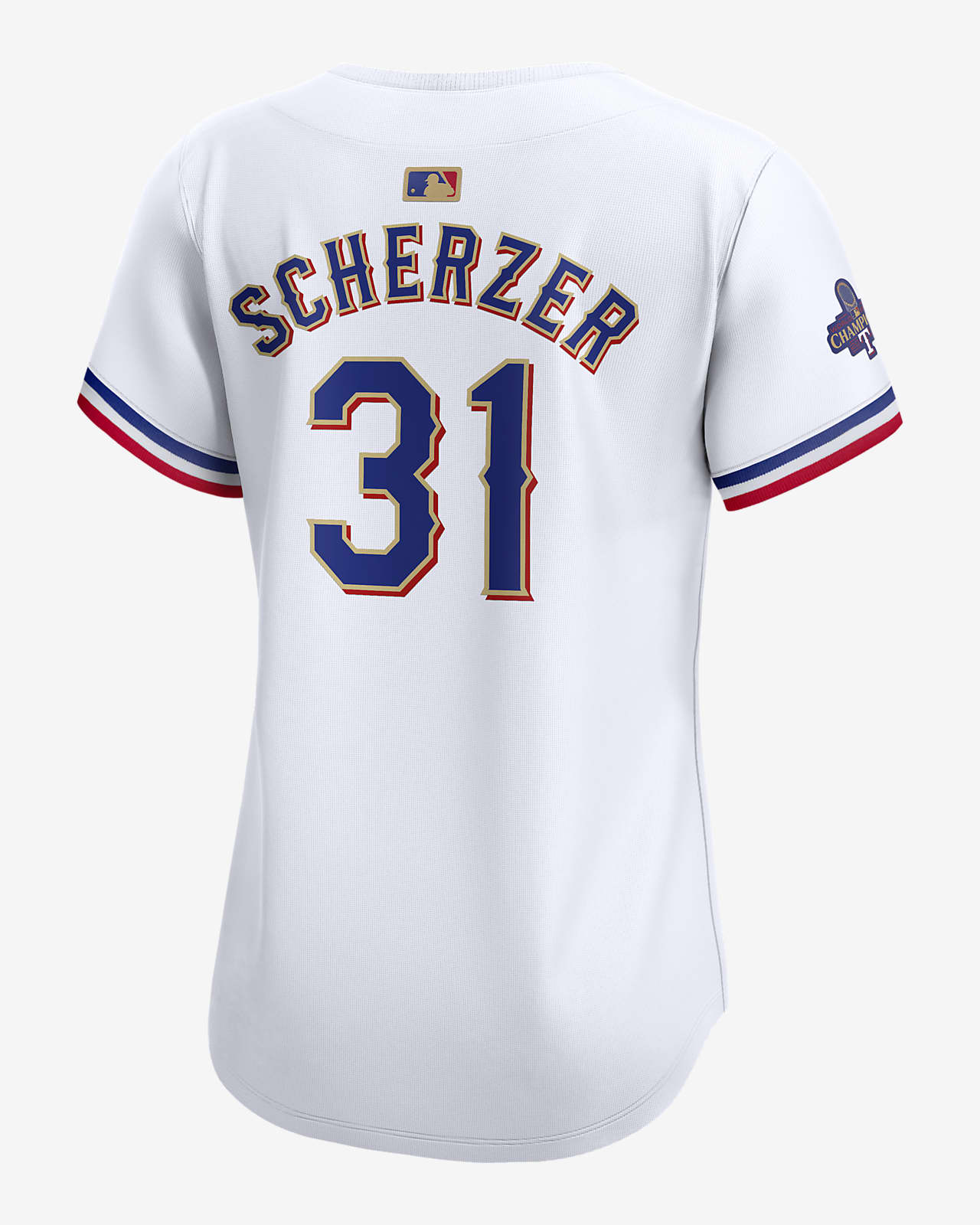 Max Scherzer Texas Rangers 2023 World Series Champions Gold Women’s Nike  Dri-FIT ADV MLB Limited Jersey