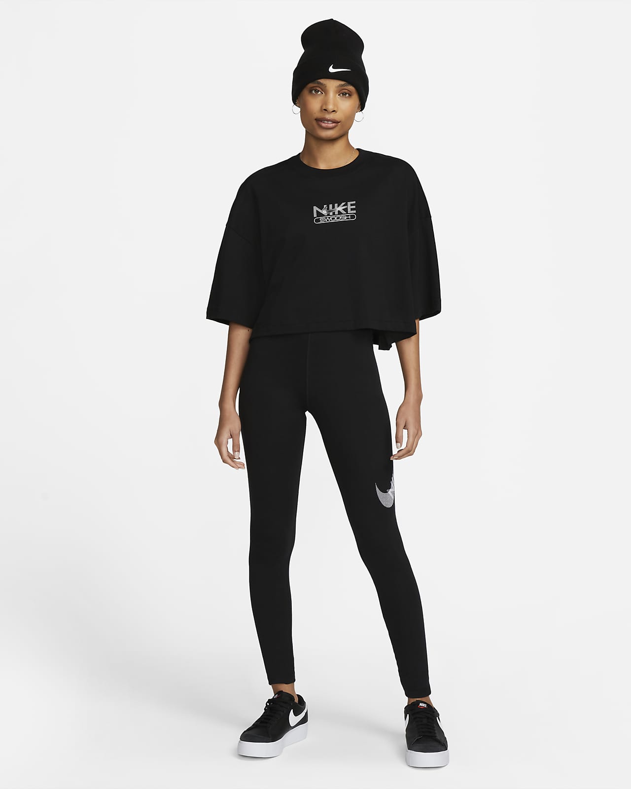 Nike Sportswear Swoosh Legging met hoge taille voor dames. Nike NL