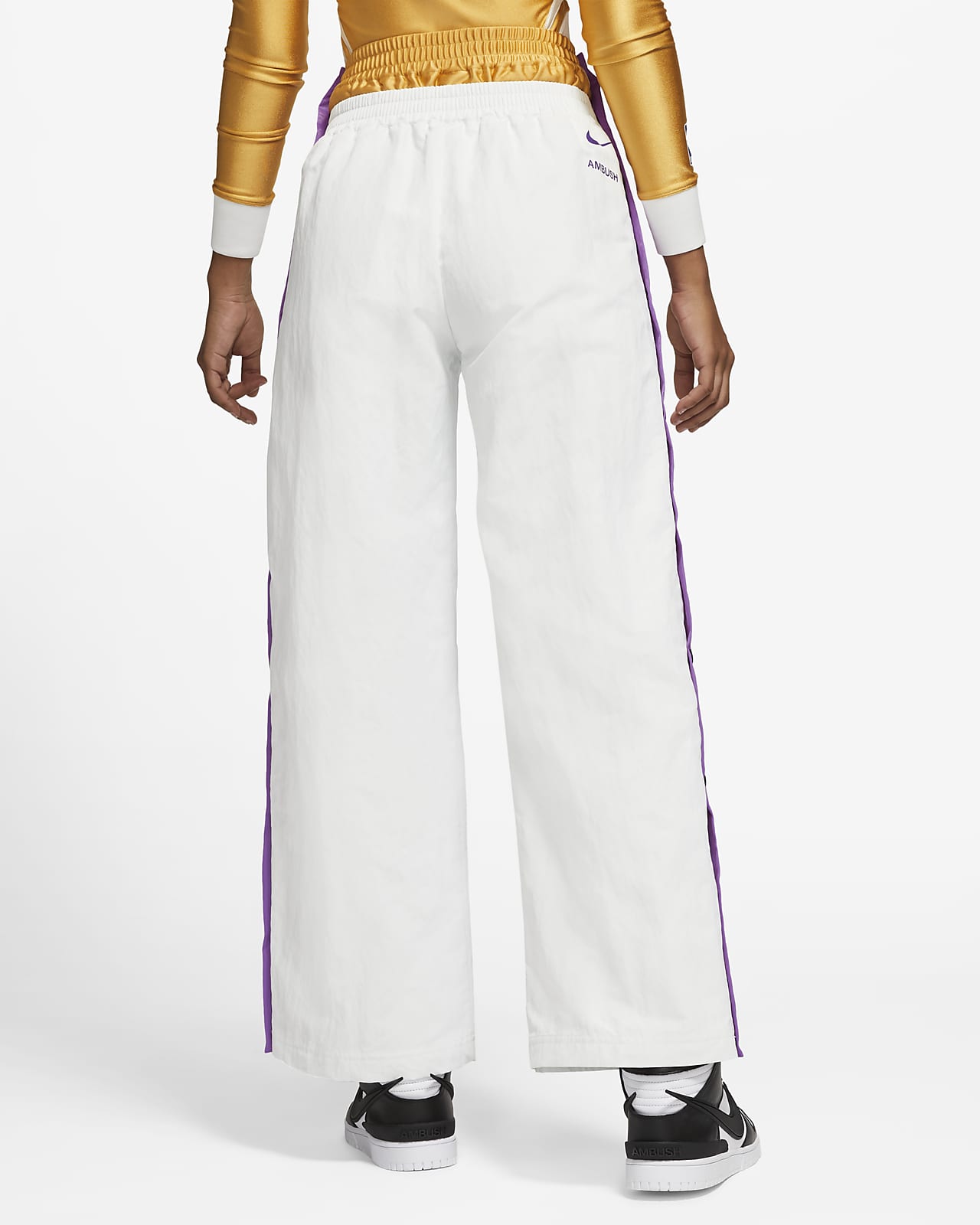 Adidas x Eric Emanuel Men Tearaway Pants beige cream white maroon matte  yellow gold
