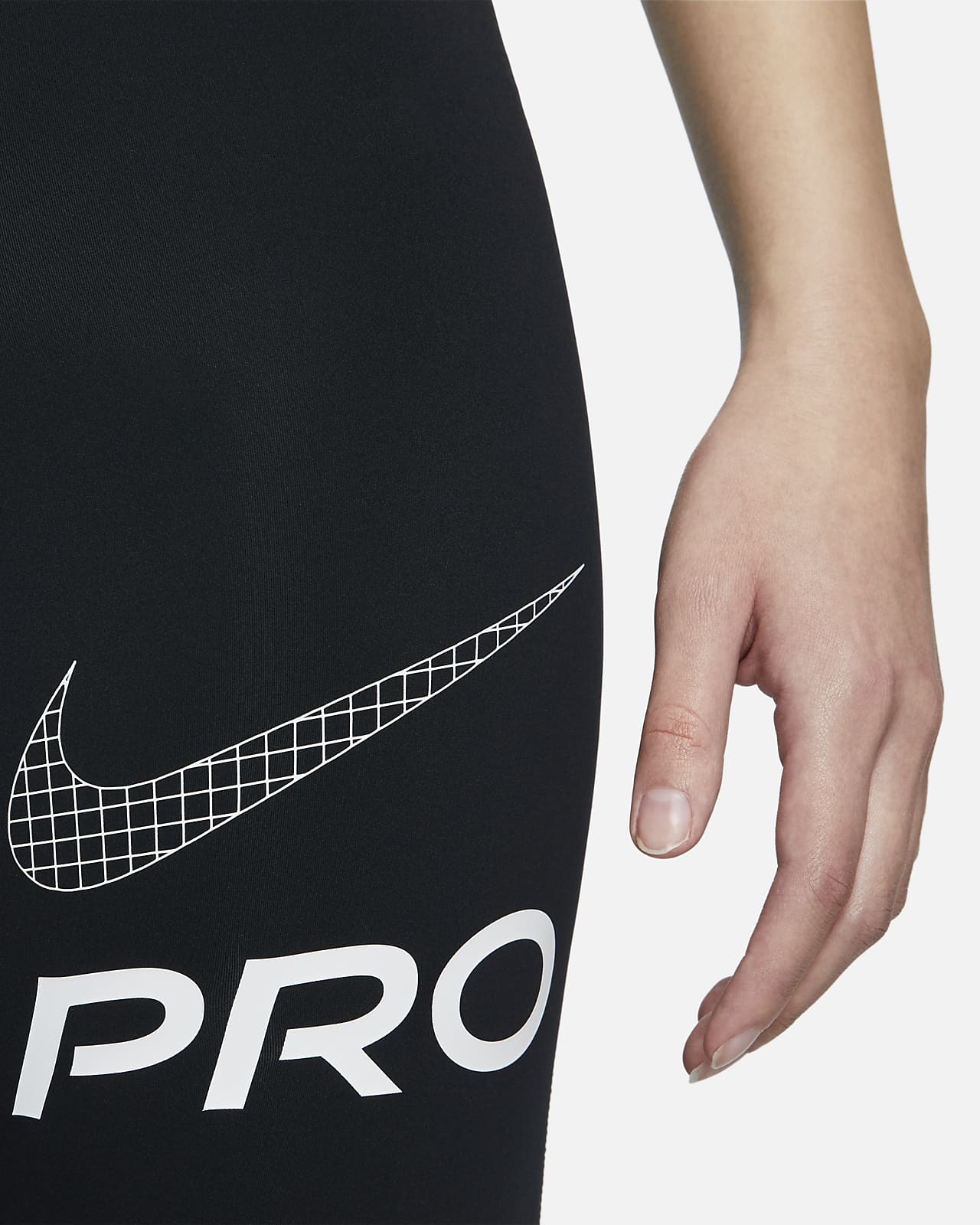 Nike Pro Mid-Rise Full-Length Graphic Training Leggings  'Black/Anthracite/White' - DX0080-010