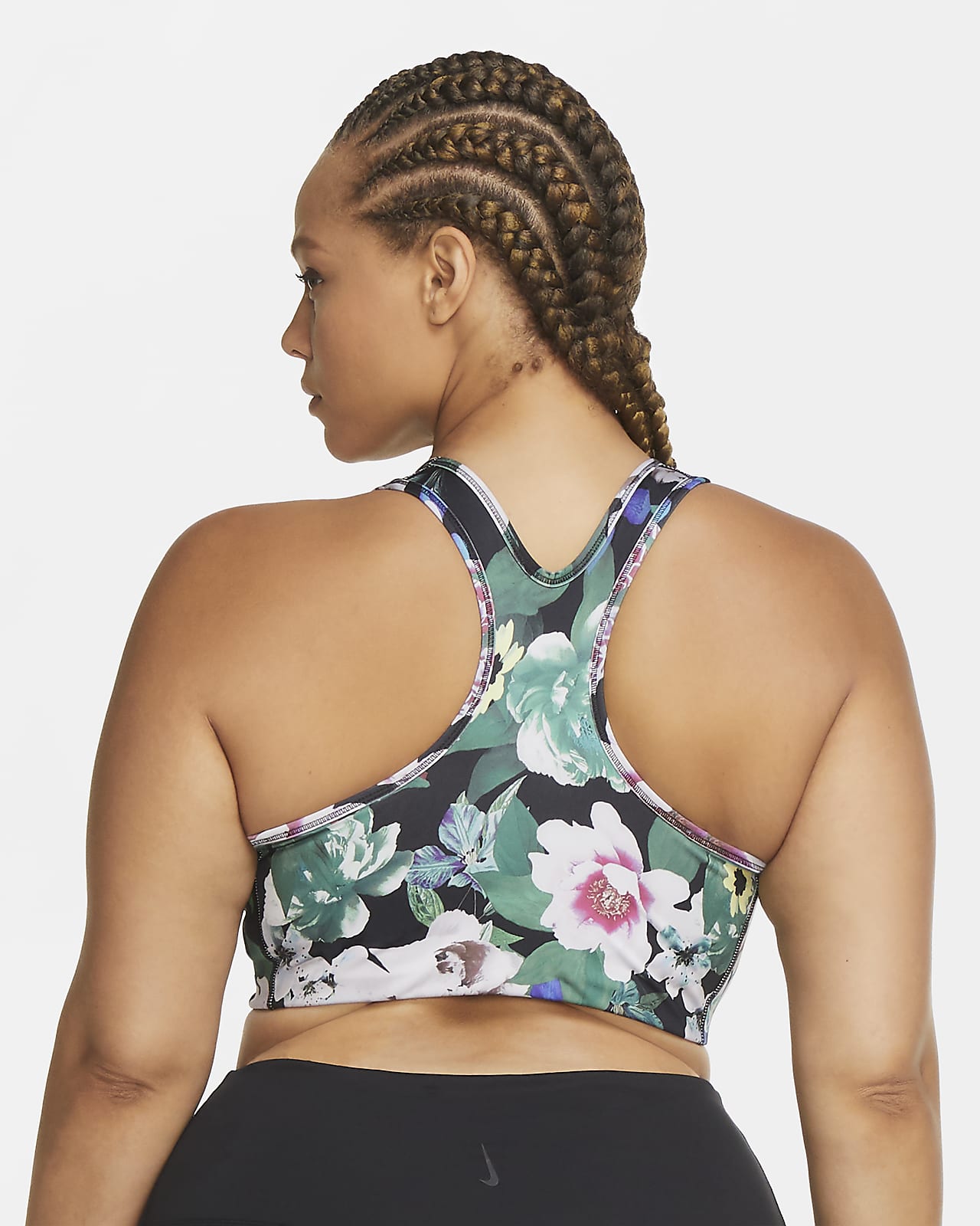 nike women's medium support floral sports bra