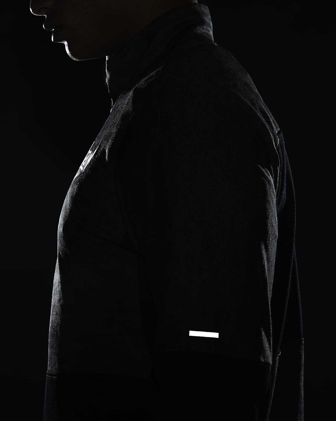 nike running wild run element hooded mid layer in black