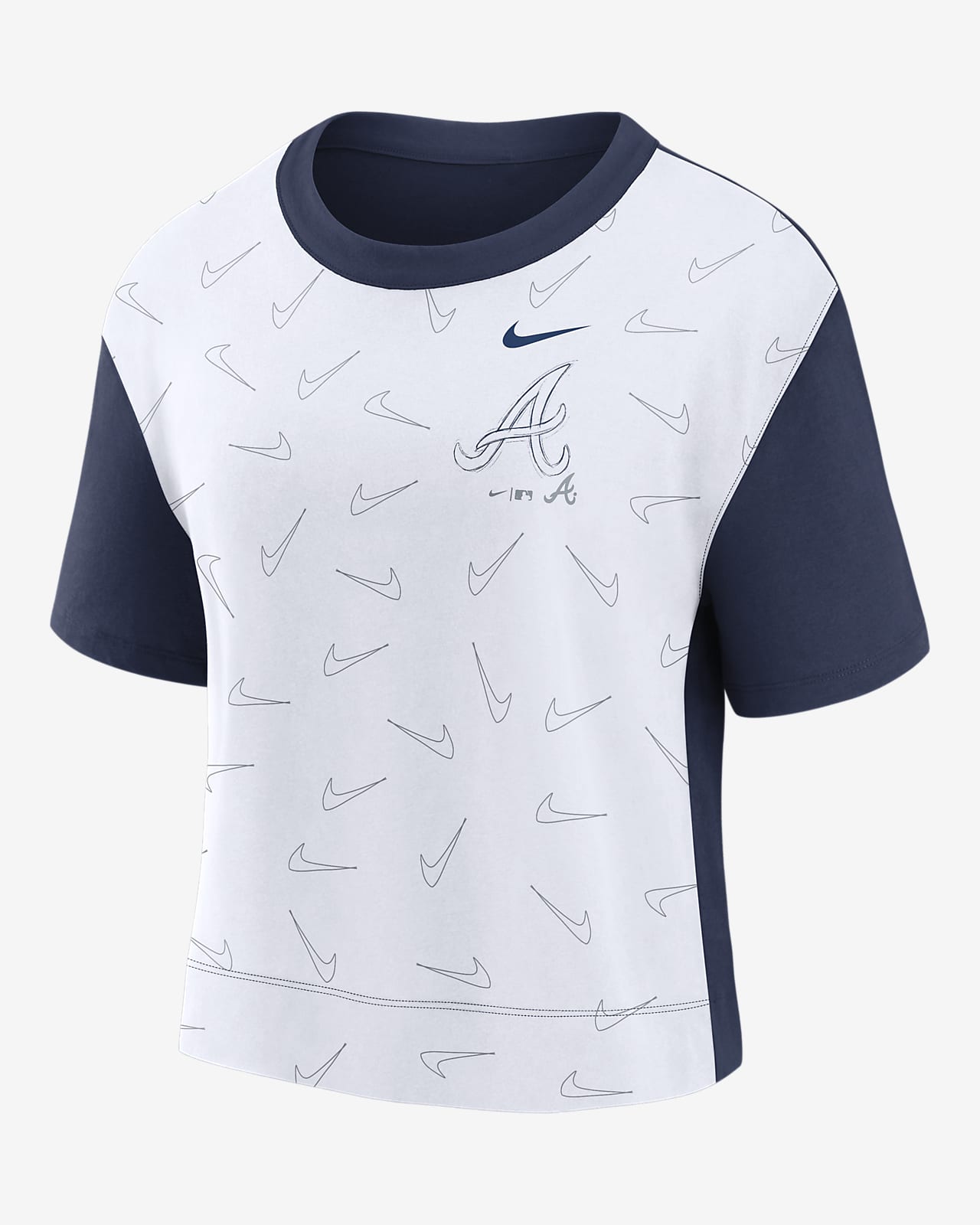 Nike Team Lineup (MLB Atlanta Braves) Women's Cropped T-Shirt.