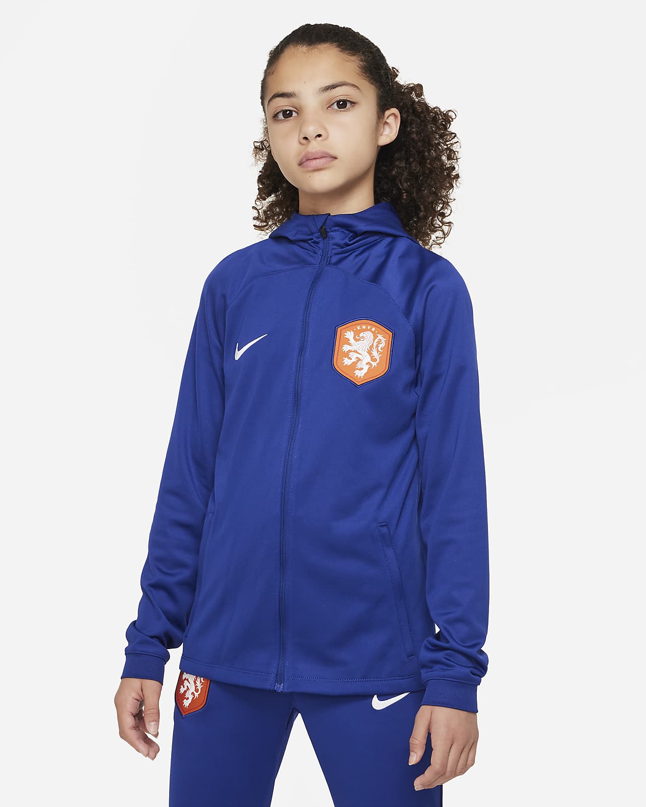 Nederland Strike Nike Dri-FIT voetbaltrainingspak met capuchon voor kids. Nike