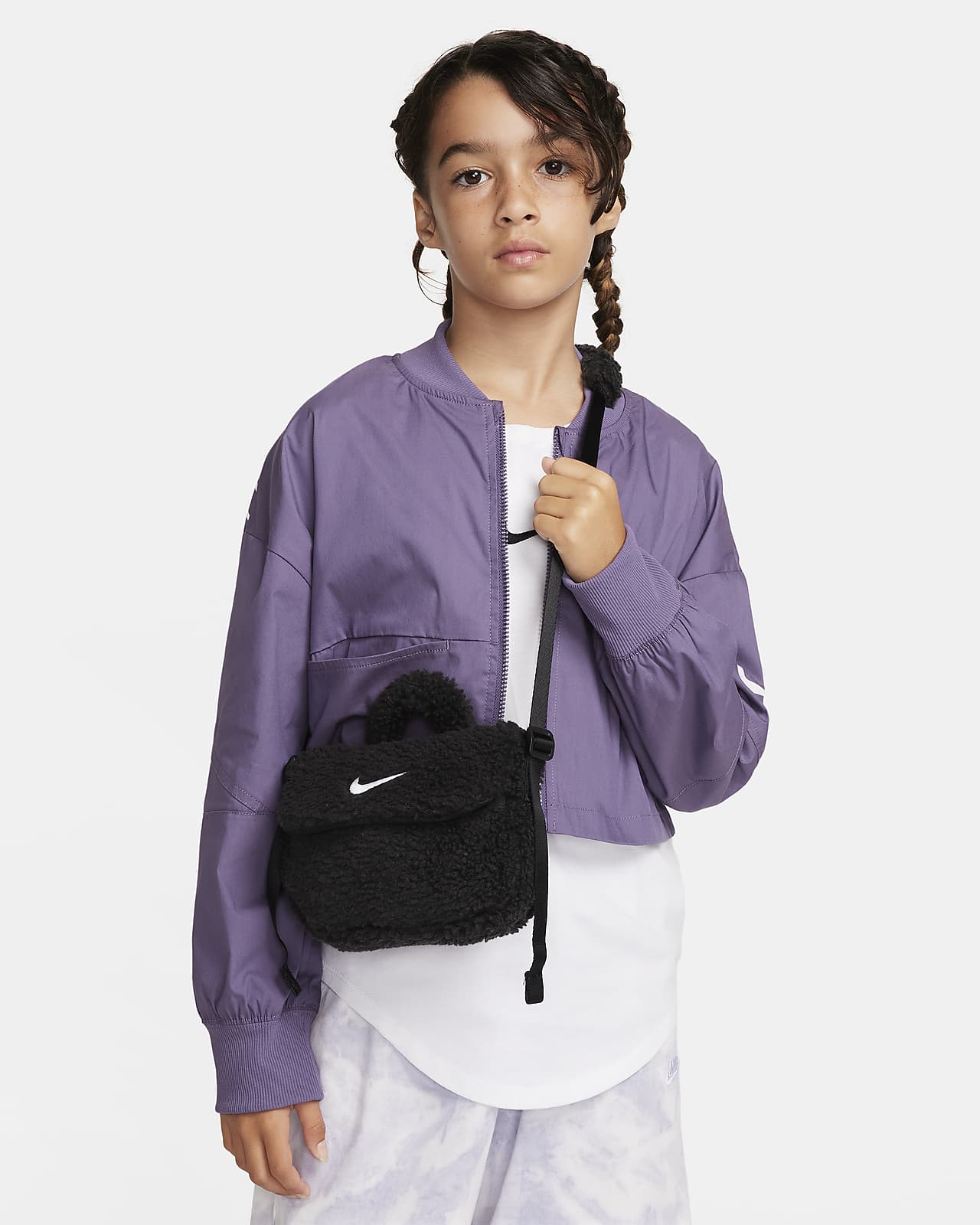 กระเป๋าเด็กแบบพาดลำตัวขนสัตว์สังเคราะห์ Nike (1 ล.)