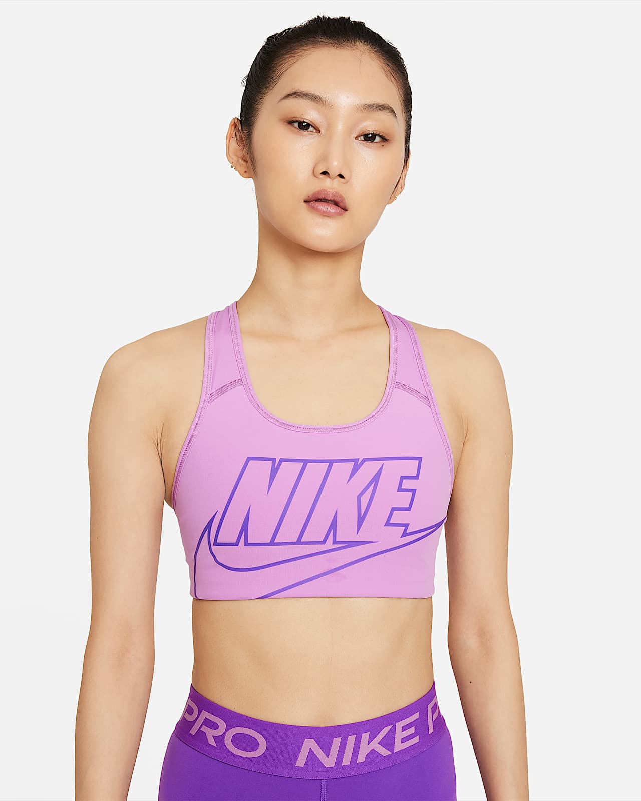 nike swoosh women's medium support sports bra