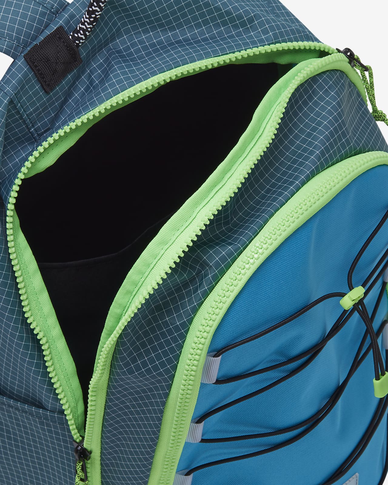 blue and green nike backpack