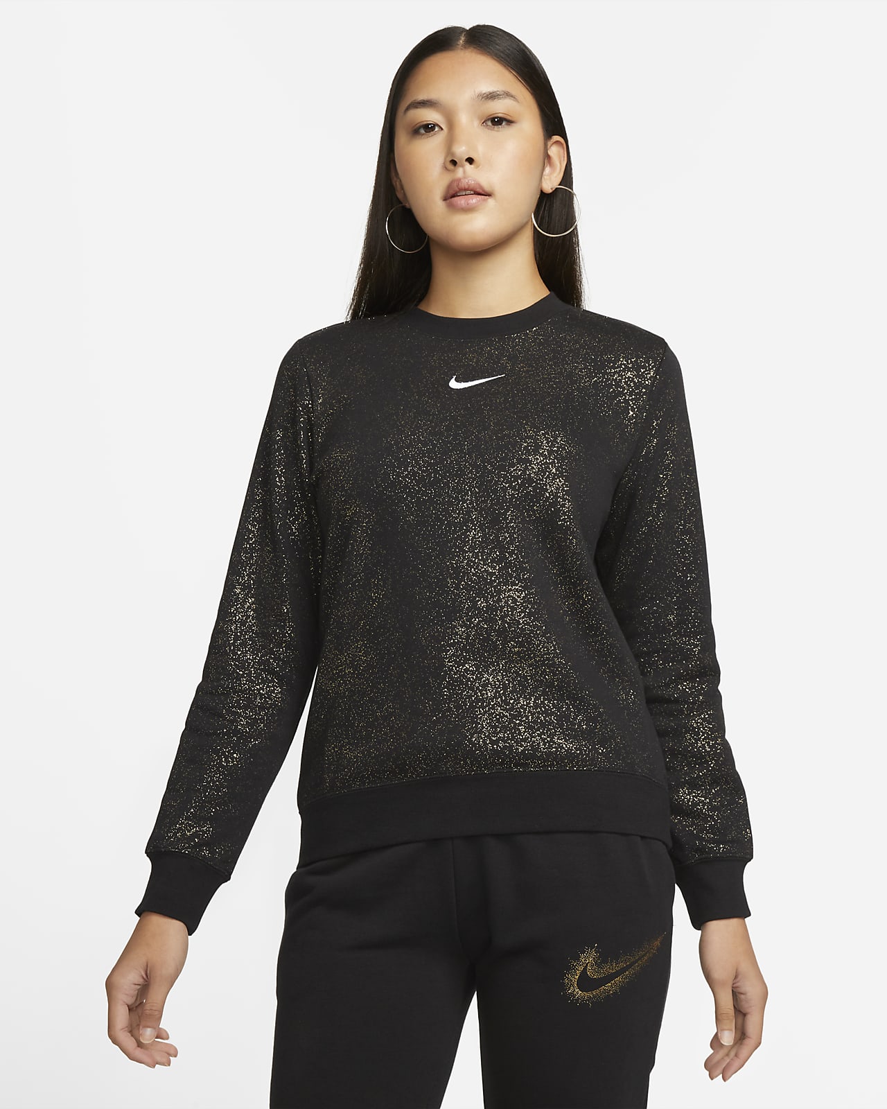 Nike Club Fleece Allover Print Crewneck Sweatshirt. Nike
