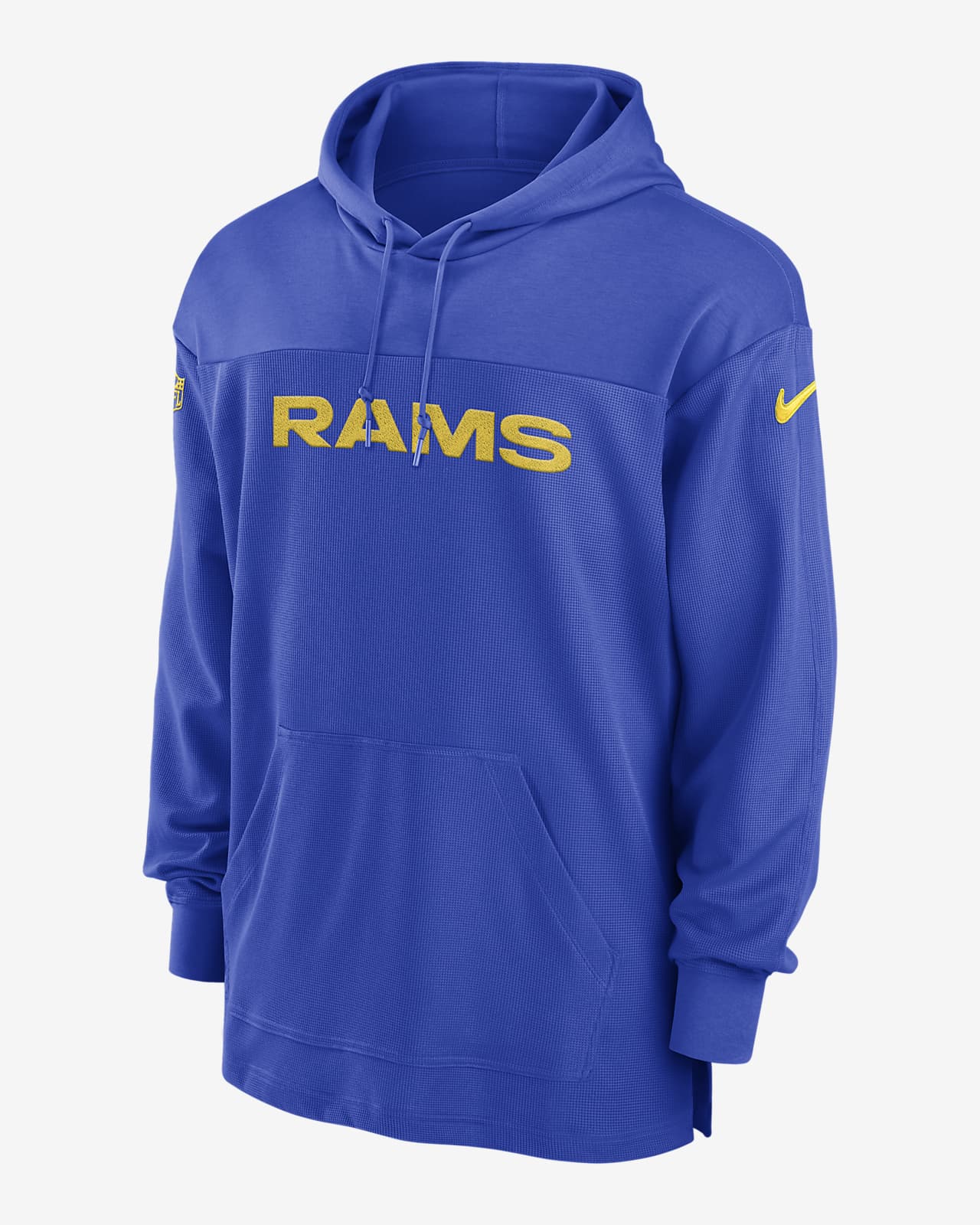 Los Angeles Rams Sideline Men’s Nike Men's Dri-Fit NFL Long-Sleeve Hooded Top in Blue, Size: Small | 00MQ4NP95-PKB