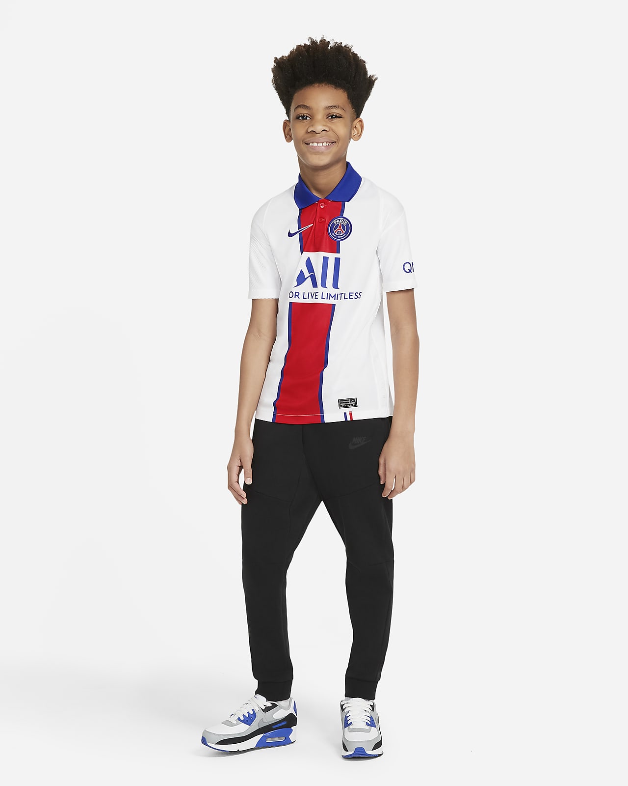 Camiseta de fútbol de visitante para niños talla grande Stadium del Paris  Saint-Germain 2020/21. Nike.com
