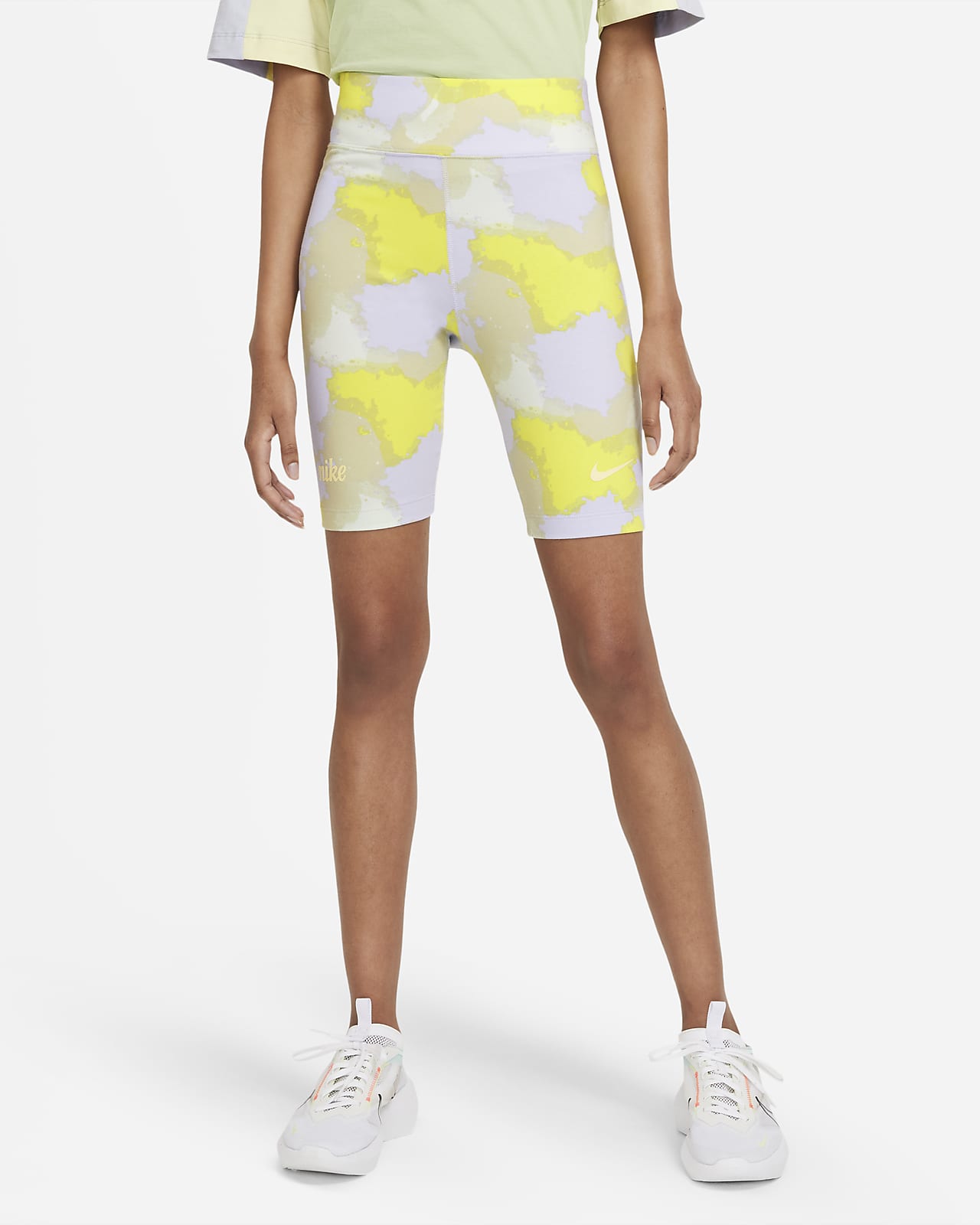 yellow biker shorts nike