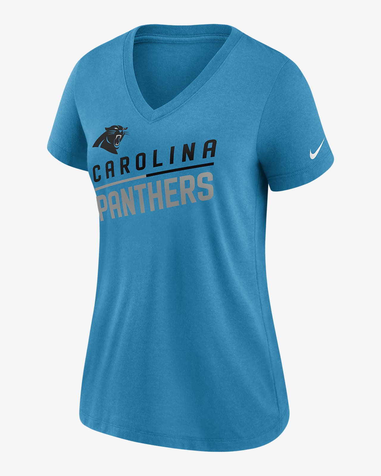 Nike Slant Team (NFL Carolina Panthers) Women's Mid V-Neck T-Shirt