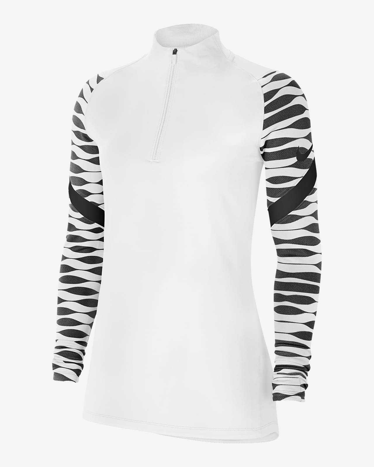 Nike Dri-FIT Strike Voetbaltrainingstop met korte rits voor dames. Nike NL