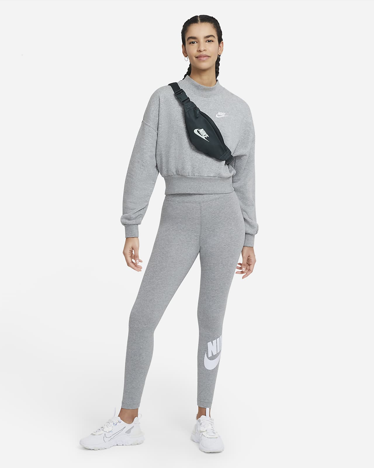 Nike Sportswear Essential Womens Mid Rise Swoosh Leggings Grey, £17.00