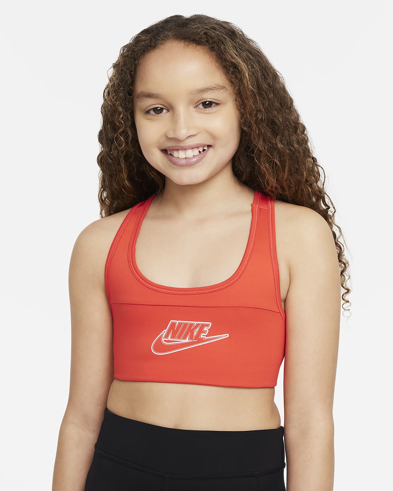 Αθλητικός στηθόδεσμος Nike Dri-FIT Swoosh για μεγάλα κορίτσια