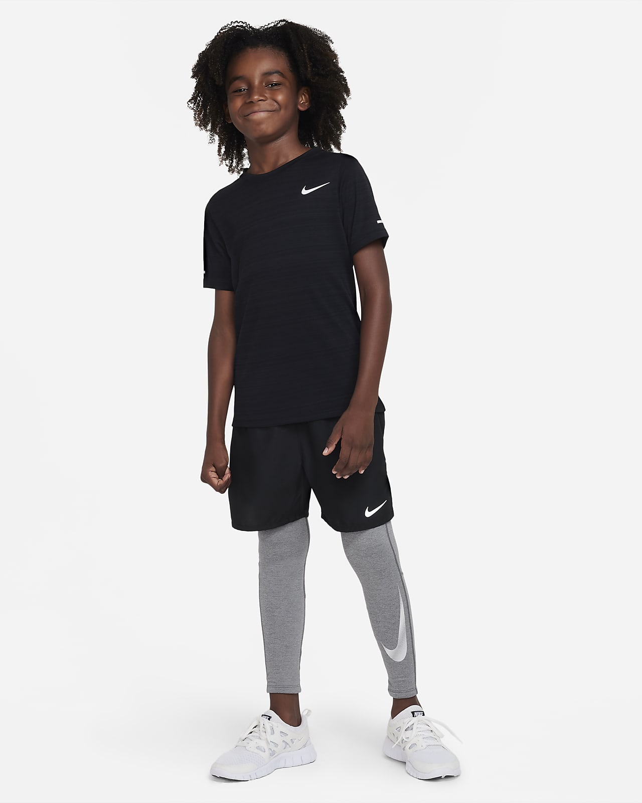 Nike Pro Dri-FIT Tights - Black/White Kids